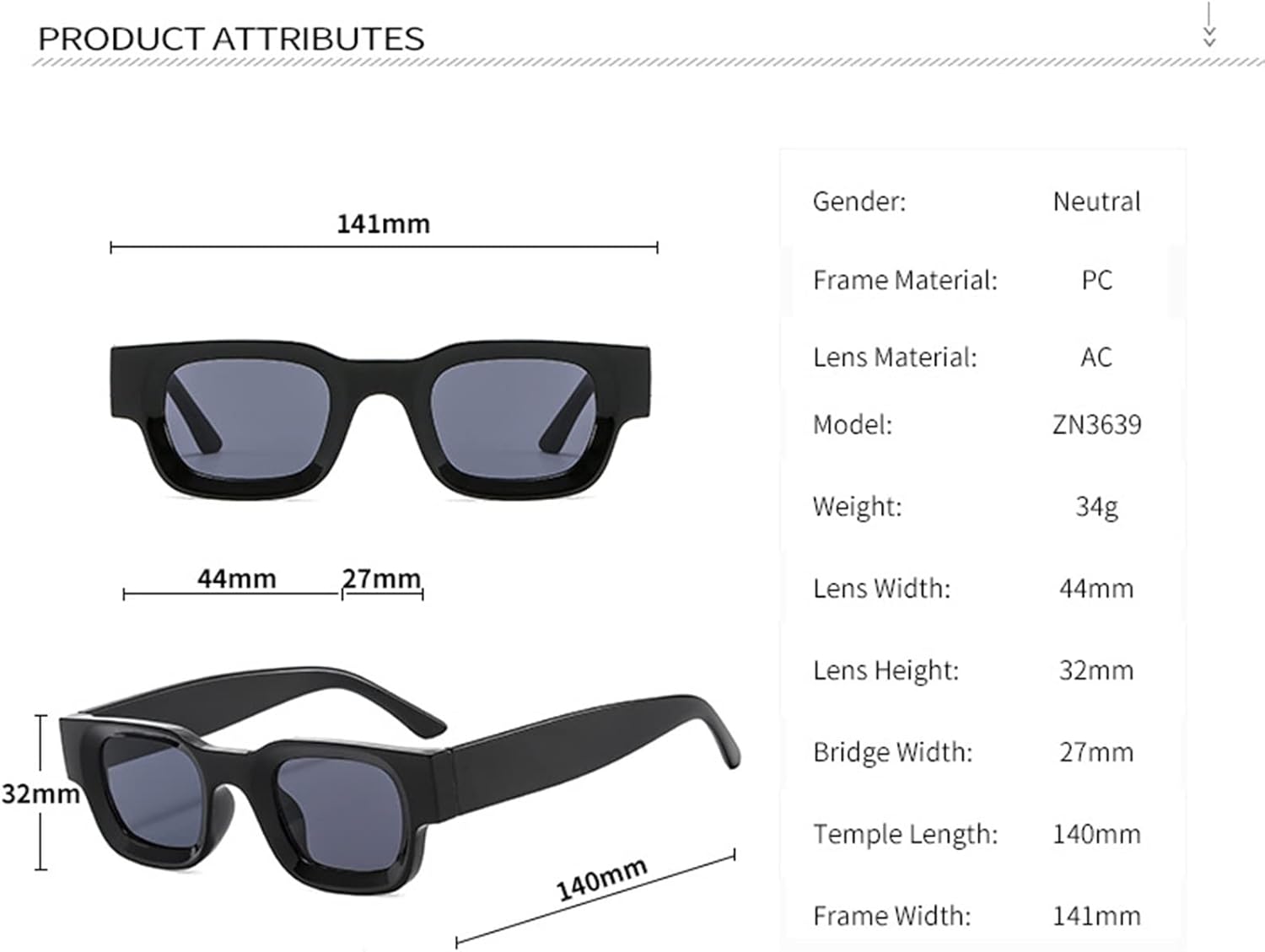 2026 Square Frame Punk Men and For Women Sunglasses Outdoor Sunshade Party Decoration (Color : A, Size : Medium)