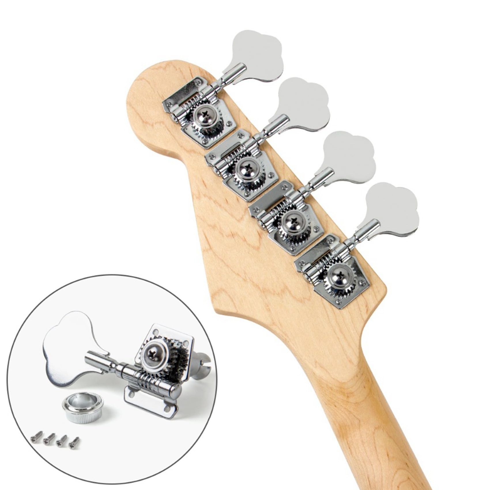 16 . kołki do strojenia gitary elektryczny stroik basowy kołek gitarowy otwarty sprzęt strojenia kołki głowice maszynowe srebrne