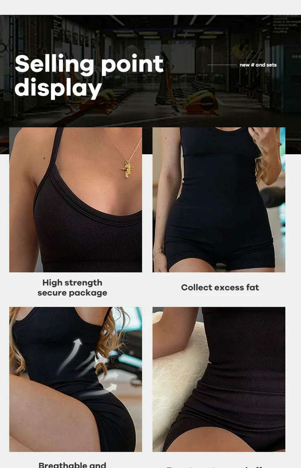 Shapewear damski kombinezon do jogi, seksowny, jednoczęściowy, spaghetti, pasek, kontrola brzucha, wyściełany biustonosz sportowy