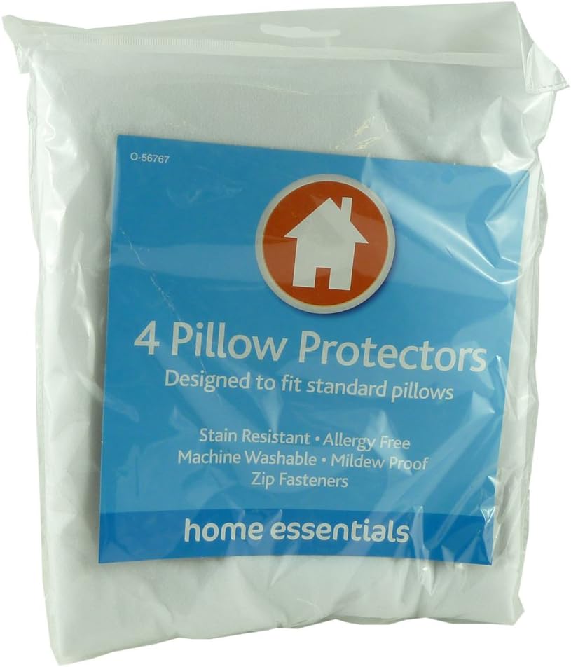 PACK OF 4 PILLOW PROTECTOR (NO ZIP) STAIN RESISTANT ALLERGY FREE
