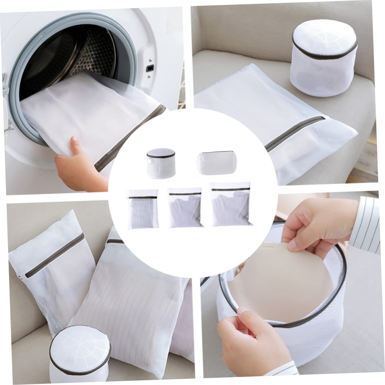 TOPBATHY 3 Sätze Wäscheständer Weißer Netzbeutel Für Toilettenartikel Und Waschmaschine 5 Stück * 3