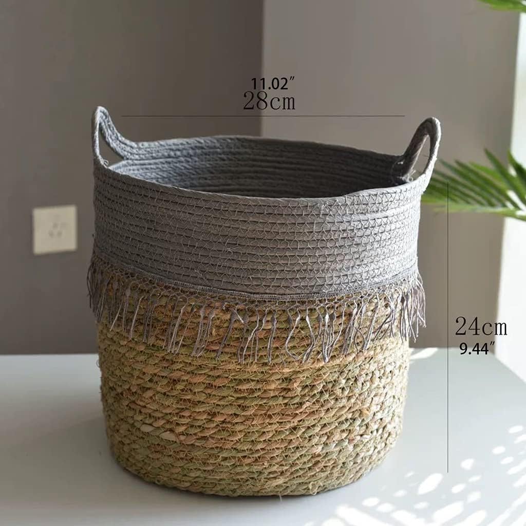 Sterose Hand Woven Rattan Plant Basket Indoor Outdoor Storage Flower Pot Planter Container Decoration