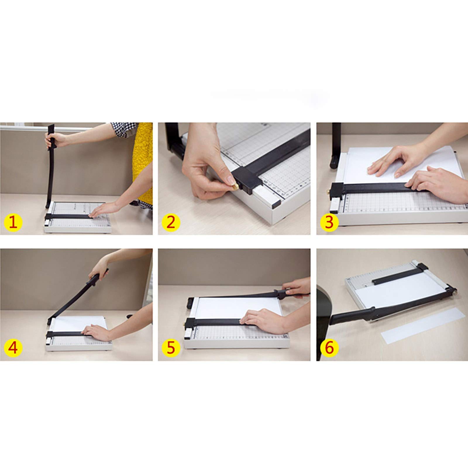 Papierschneidemaschine A4, Multifunktionaler Papierschneider, Guillotine-Schneider, Papierschneider, Fotoschneider, Handy-Filmschneider, Praktisch, Schnell (Grau, Einheitsgröße) (Grau, Einheitsgröße)