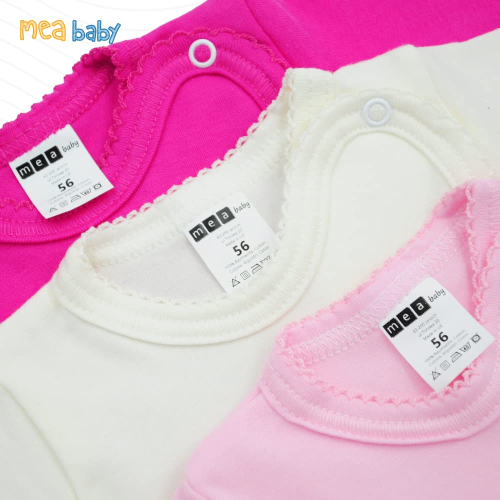 MEA BABY Chemise bébé Unisexe à Manches Longues 100% Coton, Lot de 5, pour Filles et garçons (Parent)
