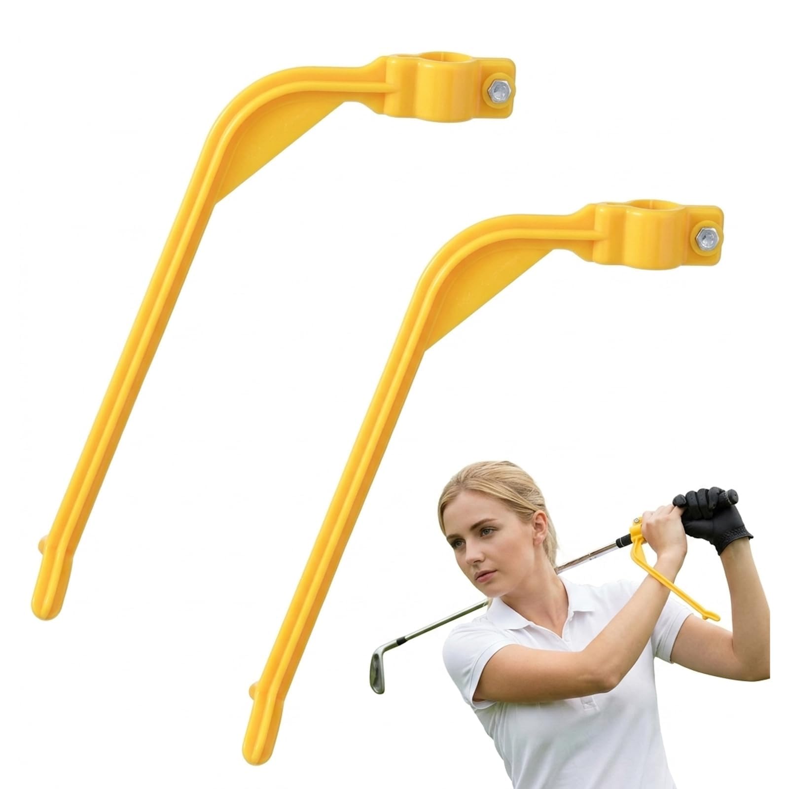 KxrTpx TRS Slider Golf Aid, Swing Sync Golf Trainer, Golf Wrist Training Aid, Golf Swing Trainer for Consistent Practice, Yellow Training Equipment Set of Two