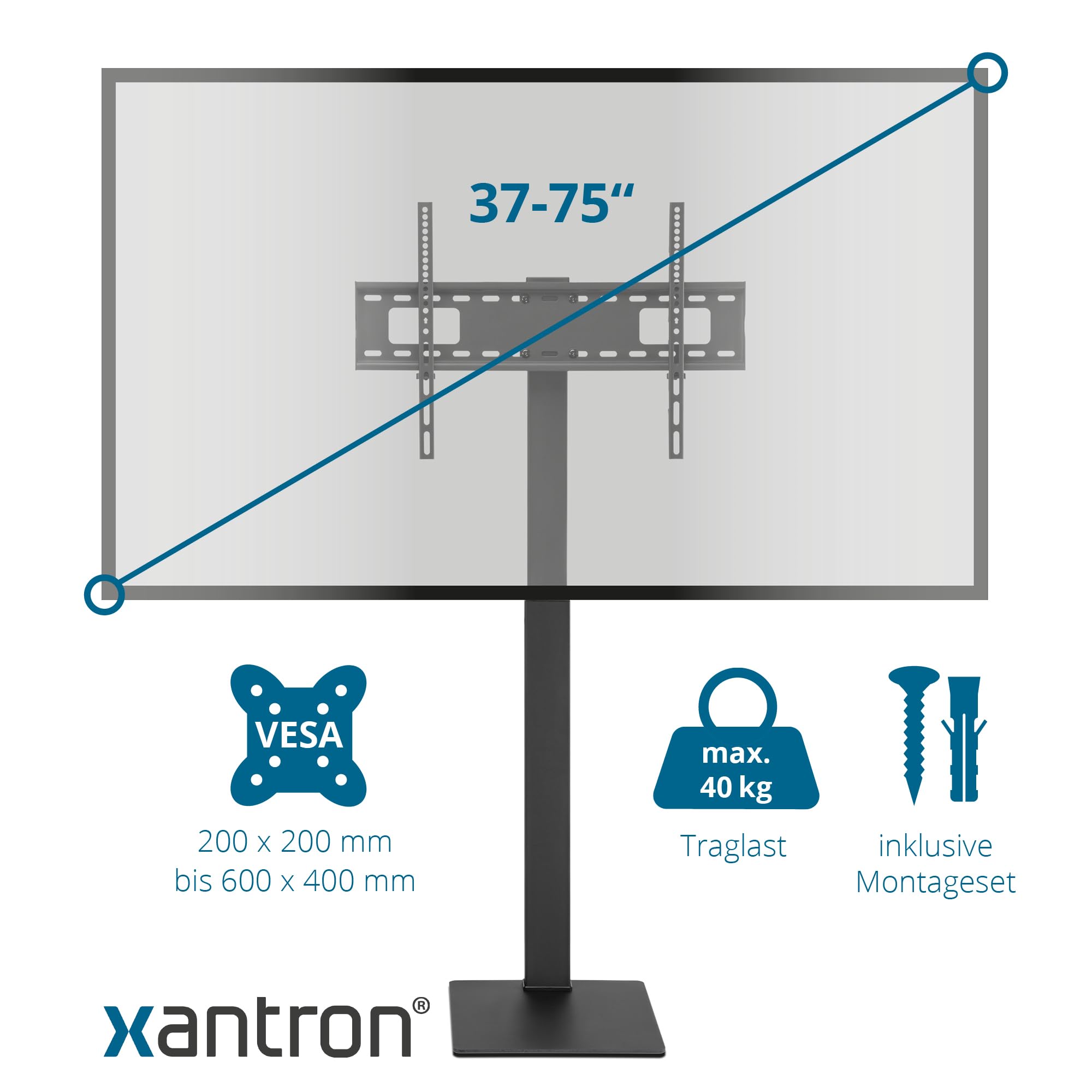 TV Stand Xantron® Adattabile 37-75 Pollici - Dettaglio
