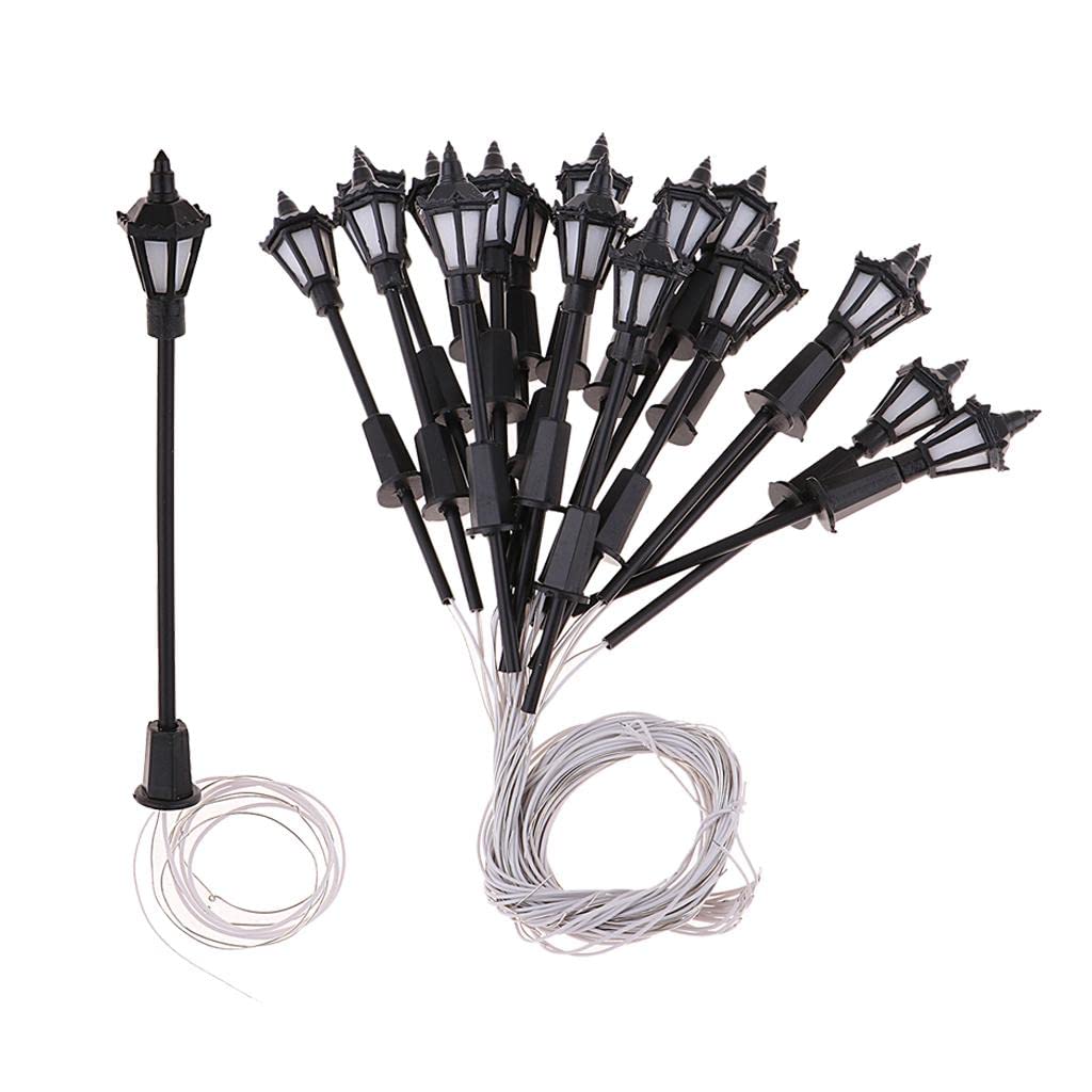 VELURA 20pcs 1:150 Model Railway Train Lamp Street Lights HO OO Scale LED 6.5cm|20 Pieces 1:150 HO Scale Miniature Street Lights| Lamps & Lights| HO Scale | Model Railroads & Trains |Toys & Hobbies-image-18