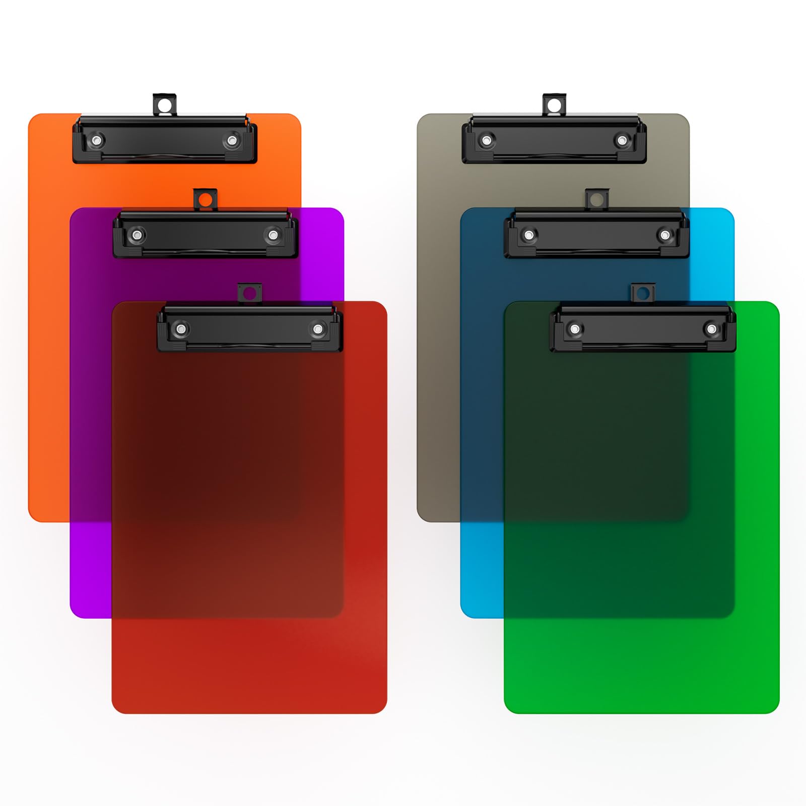 Zoenley 6 Pack Colorful Small Clipboard, 9 x 6 Half-Letter Size for Classroom, Students, Teacher, Nurse, A5 Mini Clip Board with Low Profile Clip, Office & School Supplies