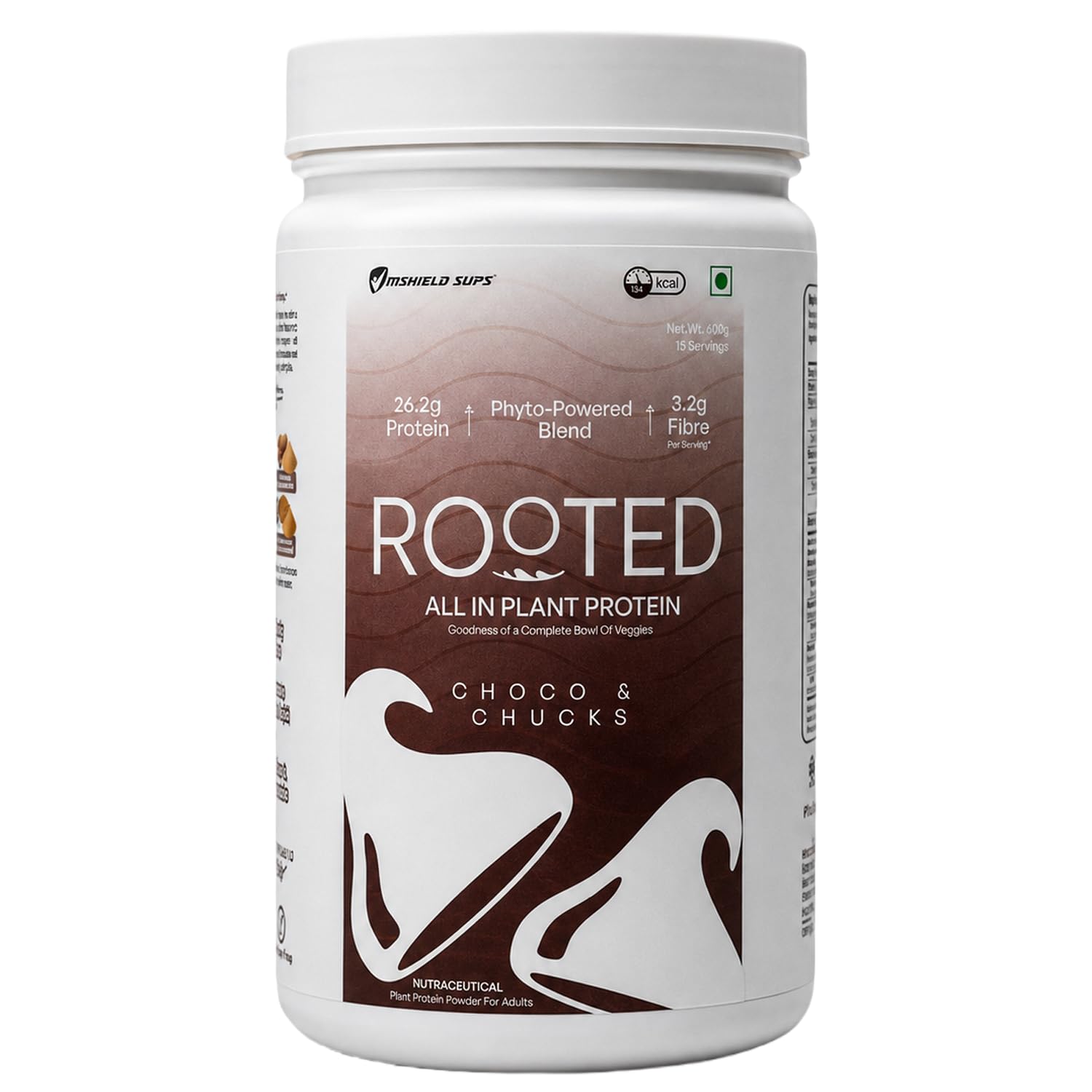Rooted Plant Protein Powder (600g, Choco Chucks)-image-15