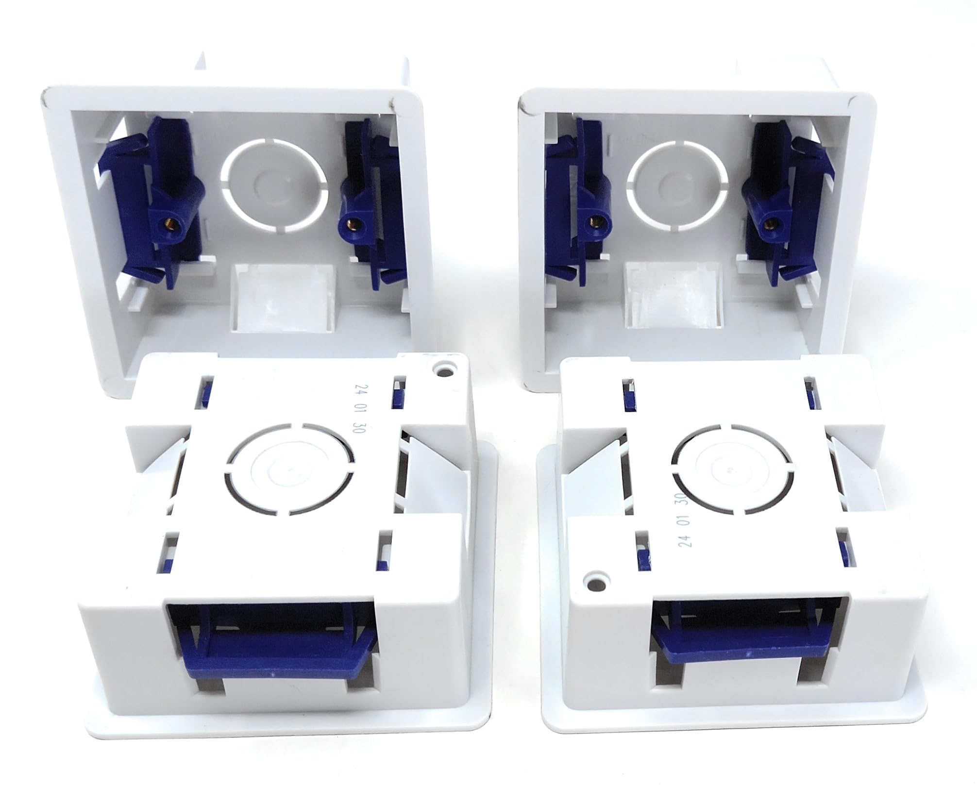 4 pcs.1 Gang Dry Lining Back Plasterboard Surface Pattress Box with Adjustable Lugs 35mm Deep, for Faceplate Set of 4 - Image 3