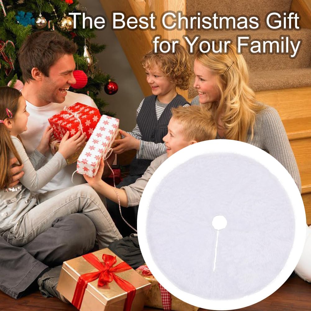Falda de Árbol de Navidad,Cubre Pie,Alfombra Arbol de Navidad,Alfombra para la Decoración de la Fiesta de Christmas, para Fiesta de Christmas Decoraciones navideñas,Saia Arvore de Natal,78cm,Blanco