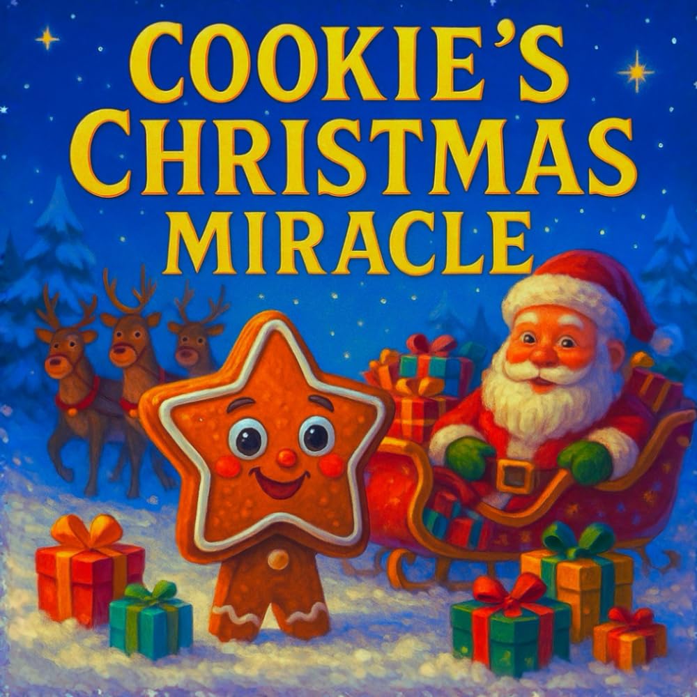 Cookie’s Christmas Miracle: A Magical Christmas Bedtime Story About a Gingerbread Star and Santa’s Sleigh | For Children Ages 3-7 | Cookie Adventure book And Holiday Magic
