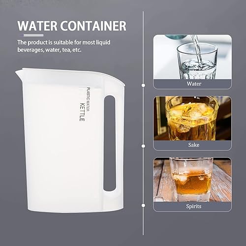 Miniatura 3 de Hervidor de agua de plástico con tapa, jarras de jugo, jarra de agua para leche, té, limonada, jugo de bebida, 74.4 fl oz