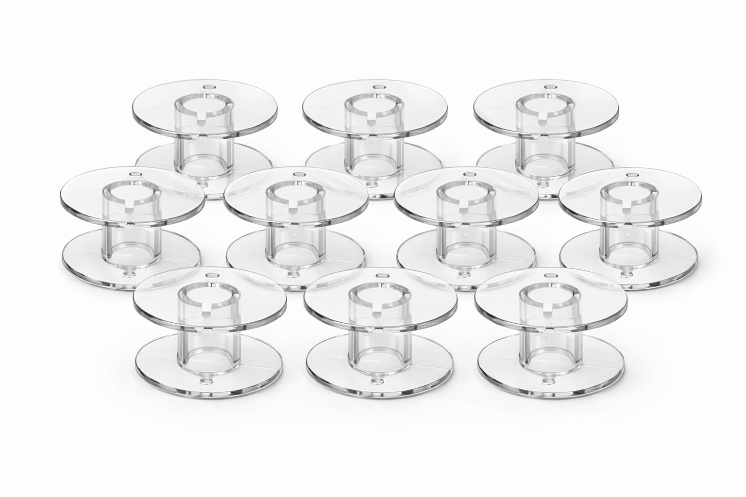 LYSOO 12 PCS Plastic Bobbin Set for Automatic Sewing Machine β Durable Transparent Bobbins for Smooth Threading 2