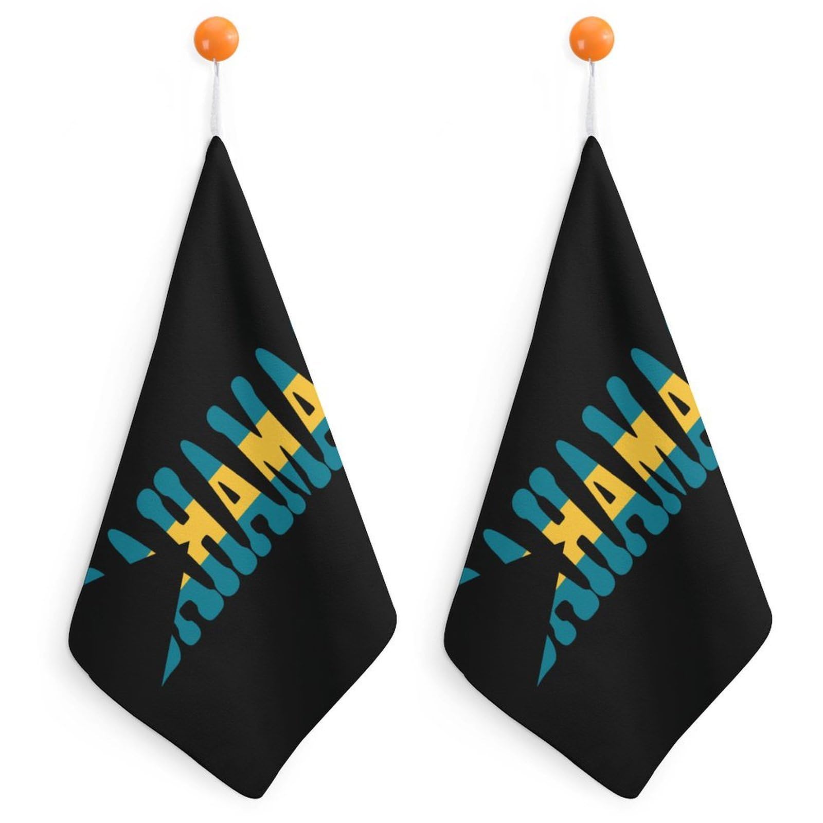 CGSBNGHA Bahamas Flag Hand Towel Hanging Face Towels Cleaning Cloths Handkerchief for Bathroom Kitchen