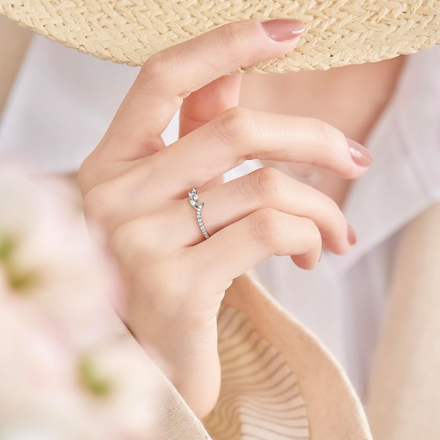 Gold Eternity Band Rings for Women CZ Stones Gold Thin Stackable Rings Cute Diamond Eternity Half Pave Bands Anniversary Rings Dainty Statement Wedding Rings 5/6/7/8/9/10 - Image 2