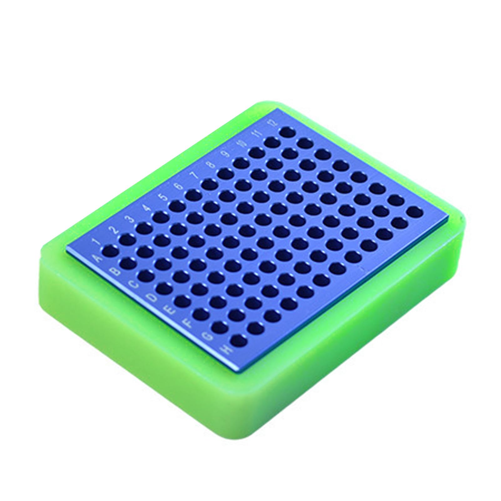 Soporte de Tubos PCR de Aluminio, Bloque de Enfriamiento de 96 Pozos for Laboratorio (0,2 ml 96 agujeros) | Gradilla para tubos de 0,2 ml con base de silicona antideslizante para laboratorio