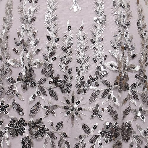 Alex Evenings Women's Petite Long Sleeveless Embroidered Fit and Flare Dress with Square Neckline3