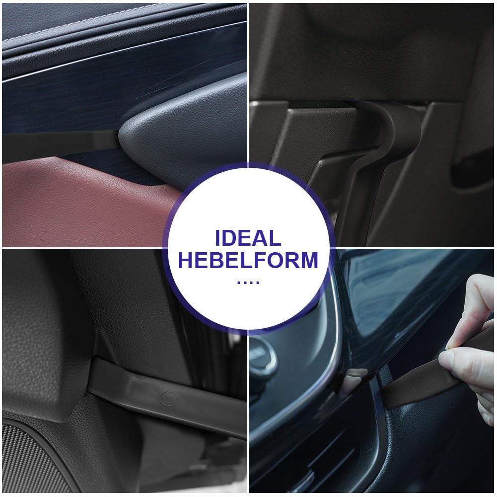 flintronic 3PC Auto Zierleistenkeile, Hebelwerkzeug Auto Set, Demontage Werkzeug Innenraum Verkleidung, Türverkleidung-Werkzeug für Fahrzeug-verkleidung Reparatur Zierleisten Keil Clip Löser(Schwarz)