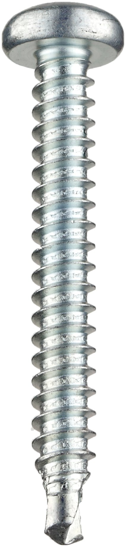 410 Stainless Steel Self-Drilling Screw, Plain Finish, Pan Head, Pin In Star Drive, 1-1/2