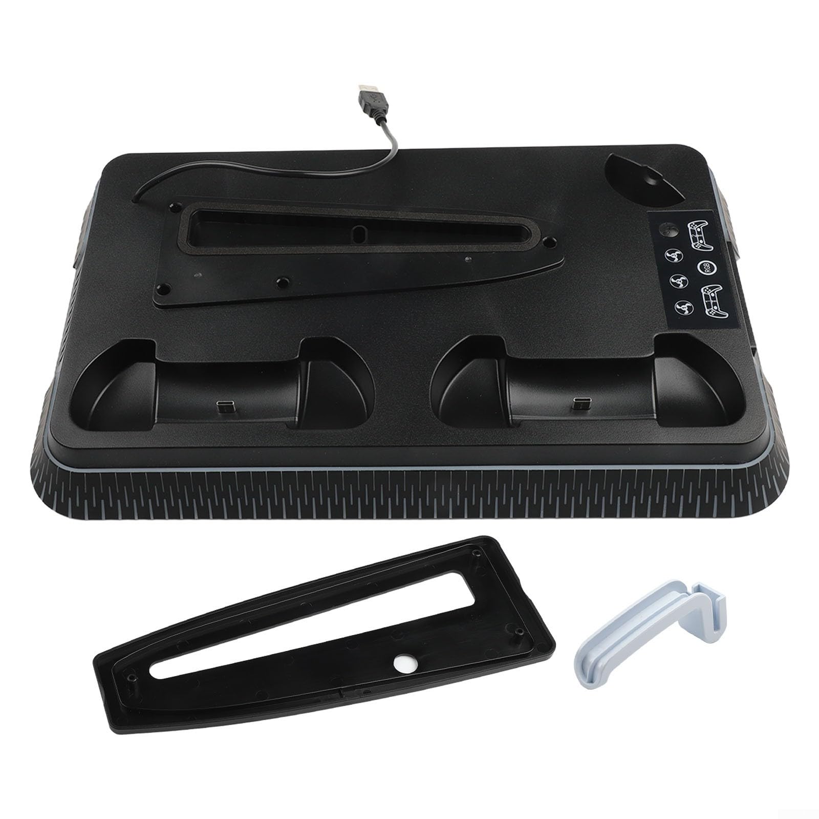 Supporto verticale per stazione di raffreddamento PS5 Pro con ricarica multifunzione per controller (nero)