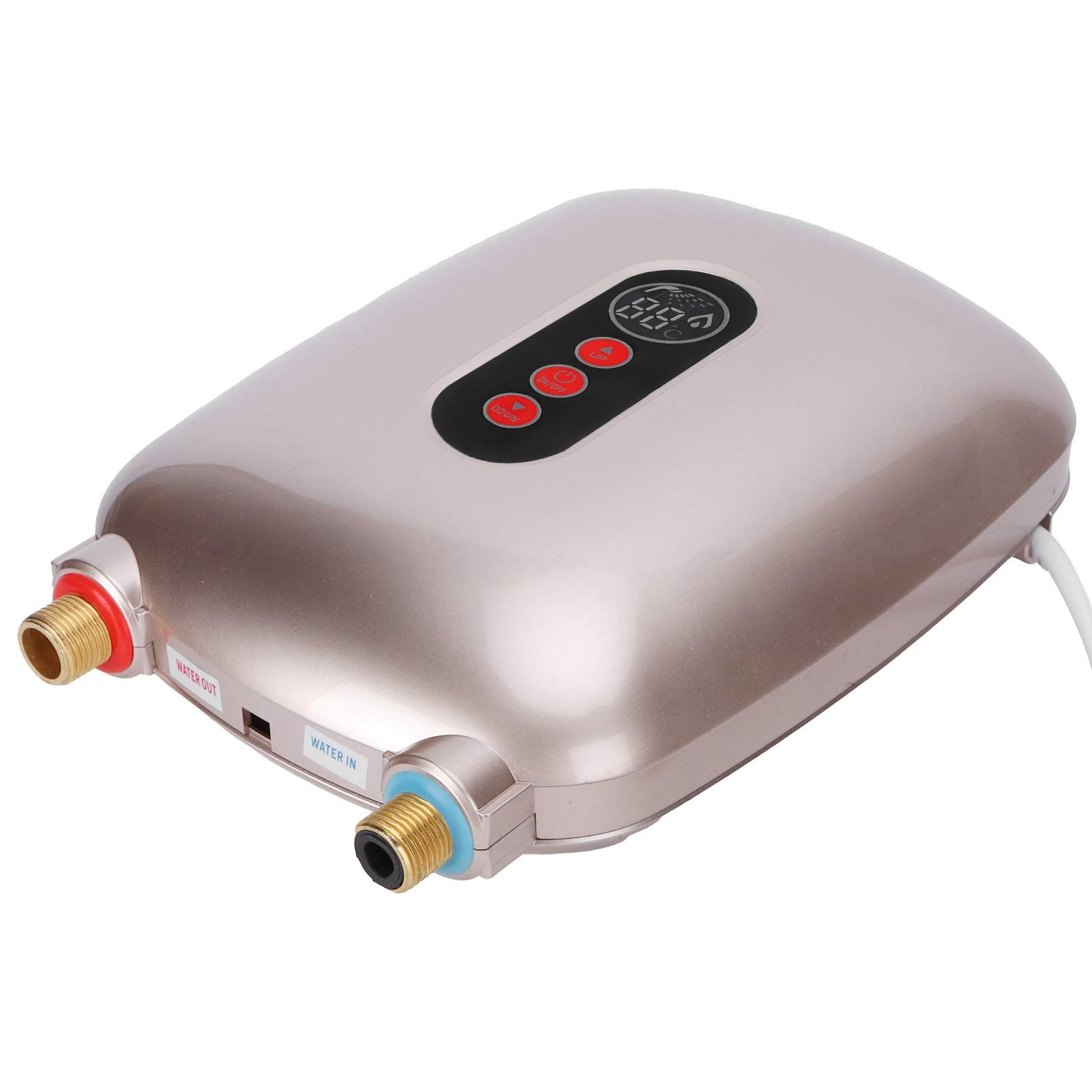 Alomejor 6500W Electric Water Heater, Fast Heating (GOLD) | Ahorro de energía, ecológico, acero inoxidable 304, pantalla LED, protección de seguridad múltiple