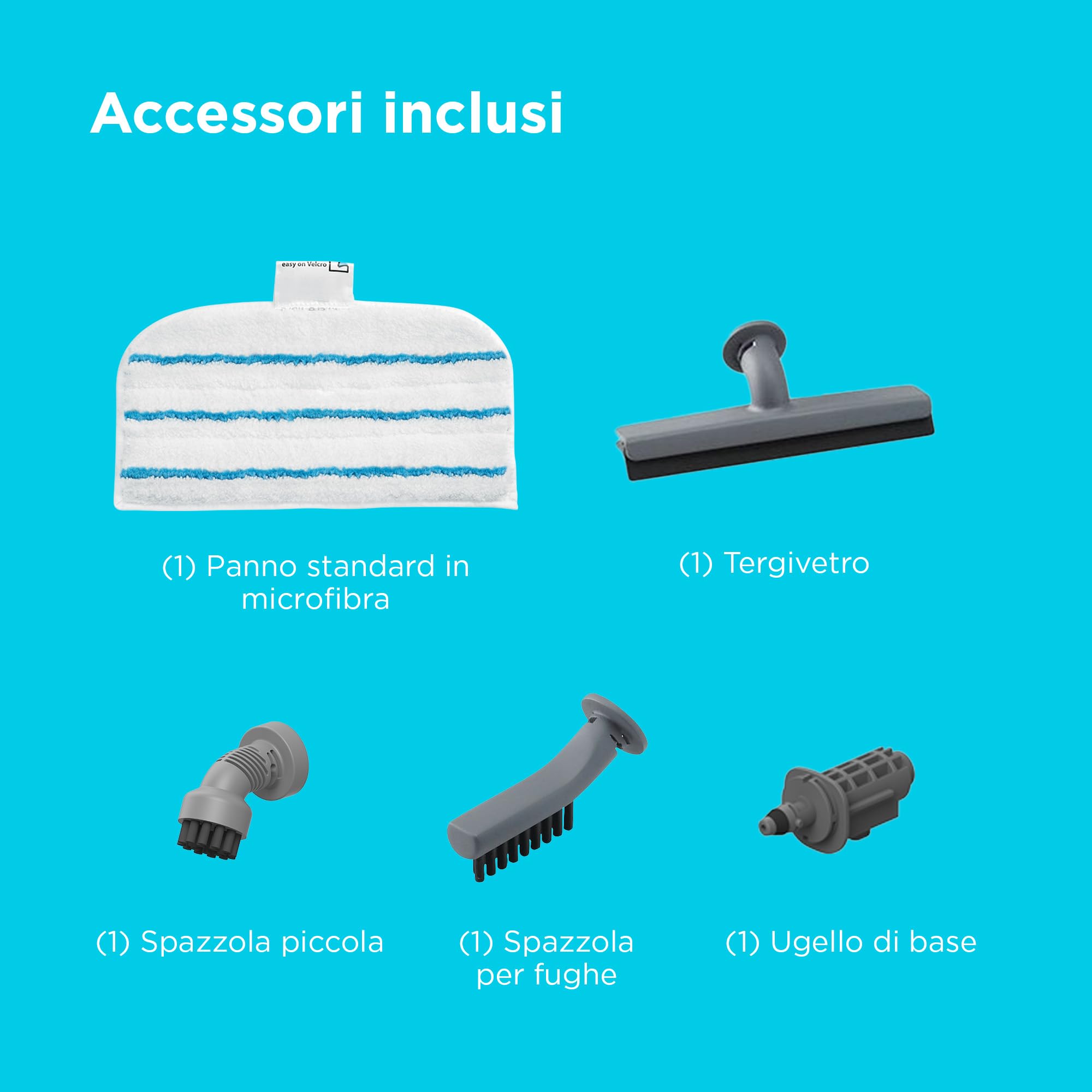 BLACK+DECKER Scopa a vapore 2 in 1 con pulitore portatile multifunzione con 5 accessori, FSMH13E5-QS