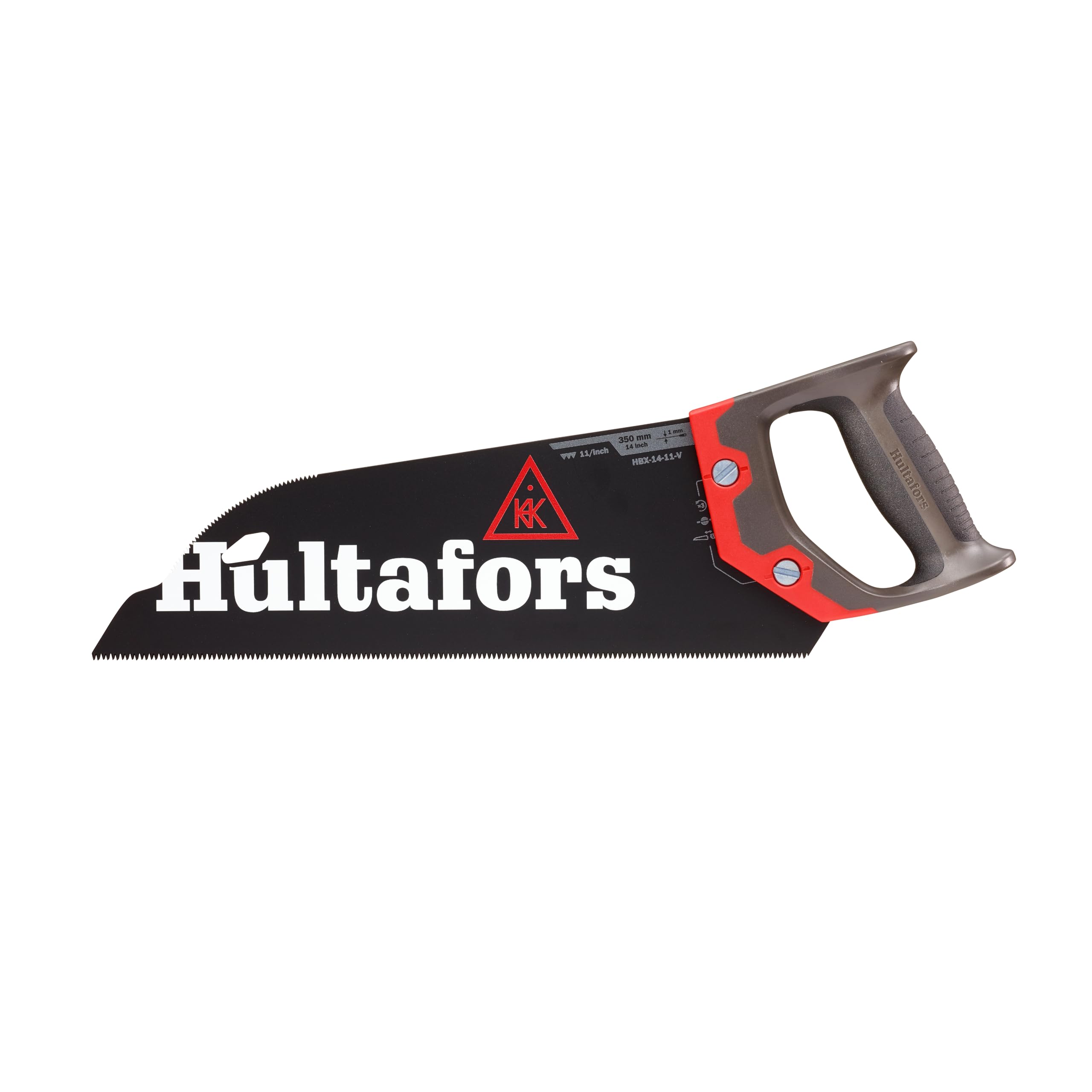 Sierra para chapas de 350 mm de Hultafors | 11 dientes por pulgada | Sierra para madera y laminados | Con mango ergonómico | Sierra de mano duradera con protector de hoja incluido | 590730