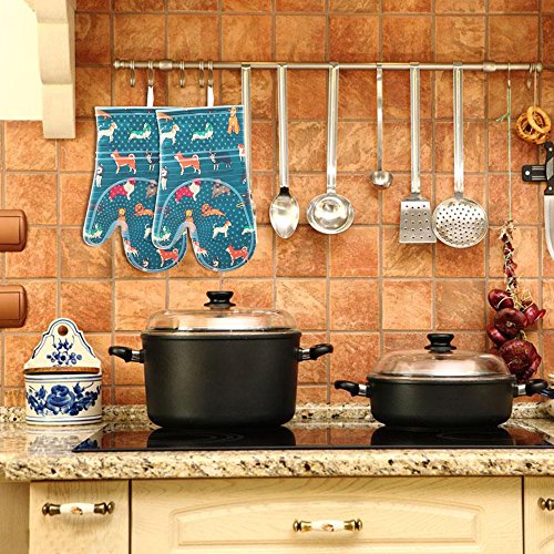 Oven Mitts with Transparent Clear Silicone Shell and Nice Dog Printing - image 7