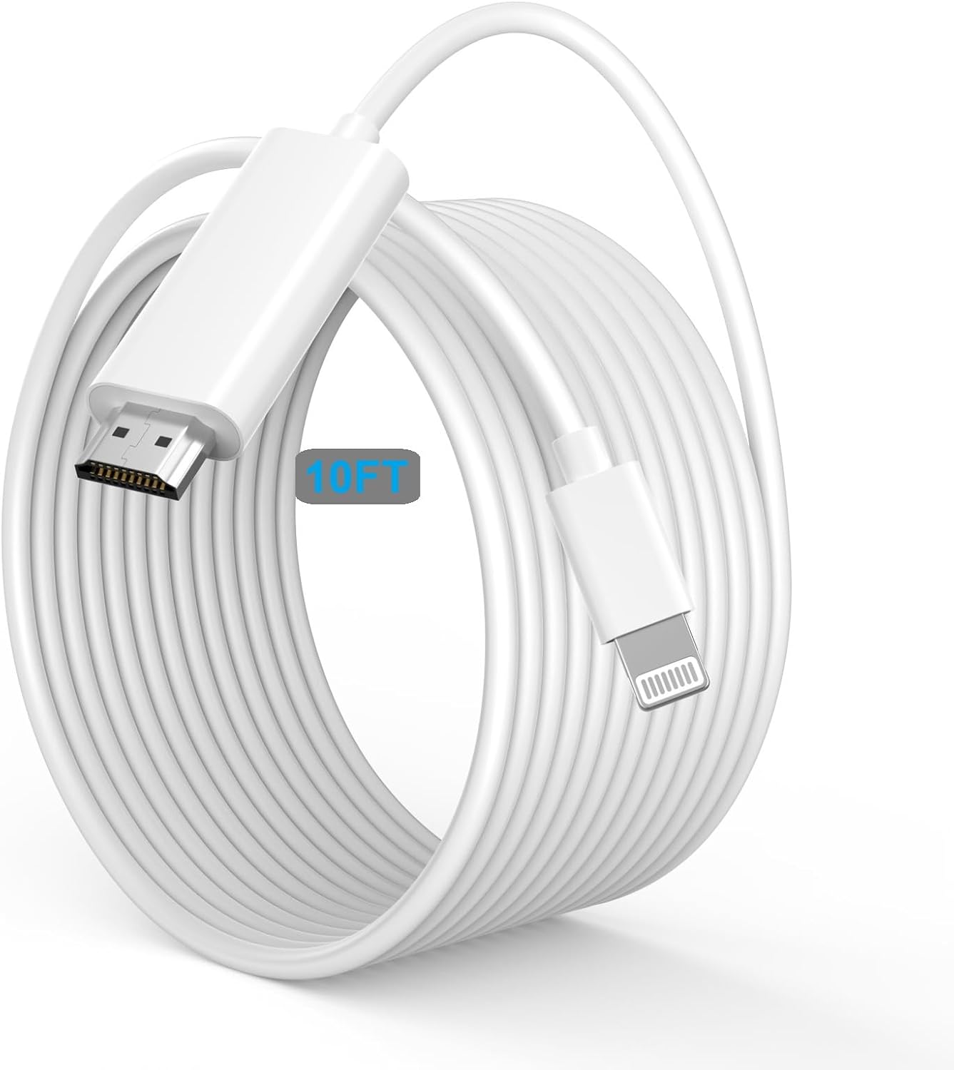 [Apple MFi Certified] Apple Lightning to HDMI Cable Adapter for iPhone to TV, 10FT Long 1080P Digital AV Adapter Sync Screen Connector for iPhone 14 13 12 11 Pro Max XS XR X 8 to TV Projector Monitor