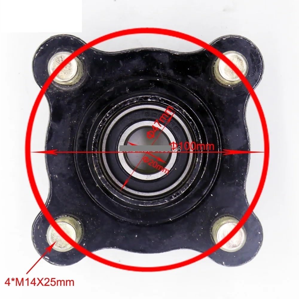 1 Set Mandrini a snodo con Montante dello sterzo con Pinza Freno M14 * 4 Stud da 100 mm Mozzi Ruota a Disco da 130 mm compatibili con passeggini Go Kart e Quad