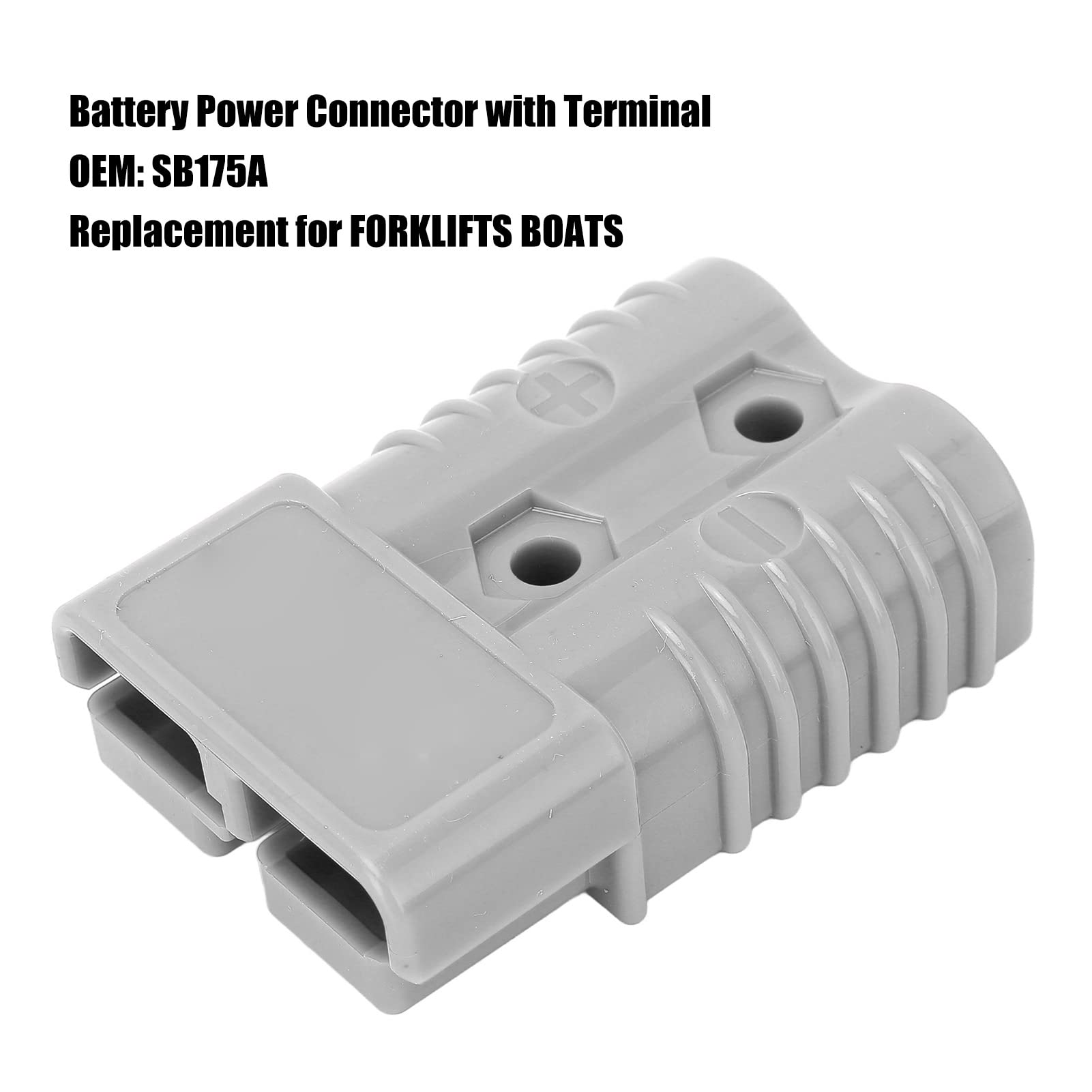 Accessori Connettore Connettore Batteria, Connettore Alimentazione Batteria Standard SB175A OEM 600V Ad Alta Resistenza con Carrelli Elevatori Terminali (Grigio)