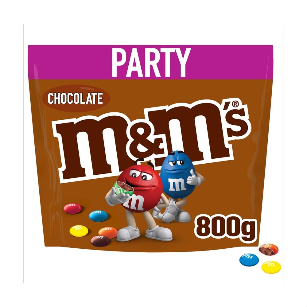 M&Ms Chocolate Bag, Milk Chocolate, 800g Party Bag, Bulk Chocolate, Ideal as a Chocolate Gift, Chocolates Snacks and Sharing Chocolate (packaging may vary)