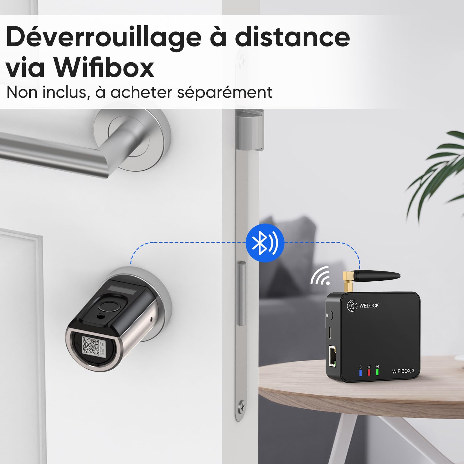RUILON Serrure empreinte digitale - Touch41 Serrure connectee porte entree IP65 avec 3 cartes RFID, Cylindre biometrique 40x30 pour épaisseur de porte 50-100 mm Maison Bureau facile à installer