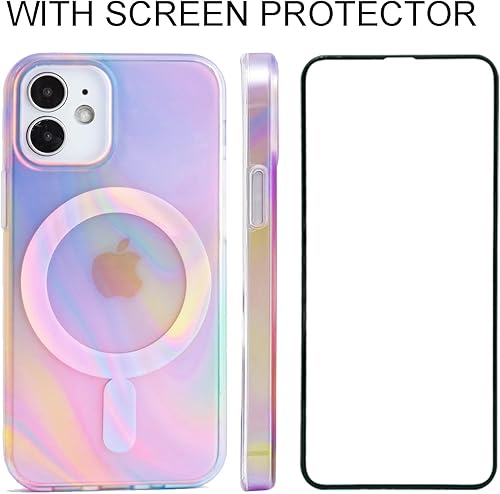 Miniatura 4 de Funda magnética para iPhone 12 Mini de 5.4 pulgadas, compatible con carga MagSafe de TPU suave, parachoques delgado, a prueba de golpes, bonita