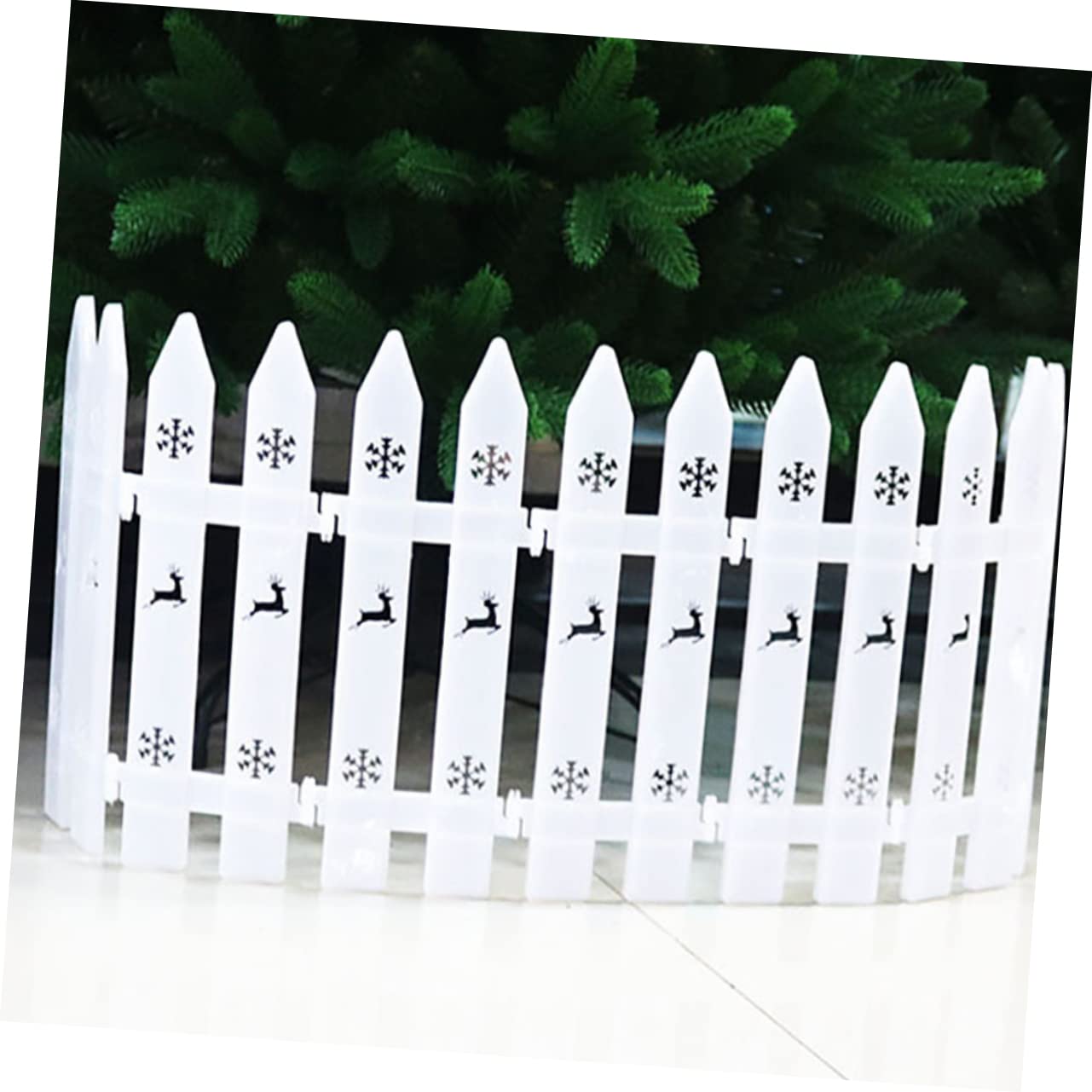 MAGICLULU 2 Sätze Der Zaun Weihnachtsdeko Christmas Tree Fence Christmas Dekoration Garten Spaliere Weihnachten Grenze Weihnachtsfeier Liefert Freigabe Gartenzaun Plastik Weiß 30 Stück * 2