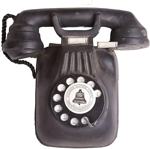 Modelo retro de teléfono fijo, clásico vintage antiguo teléfono teléfono clásico vintage modelo de teléfono adorno para el hogar y la oficina