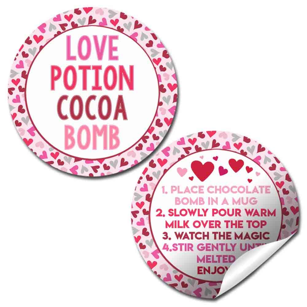 Étiquettes cœur Love Potion autocollantes pour une décoration Saint-Valentin réussie