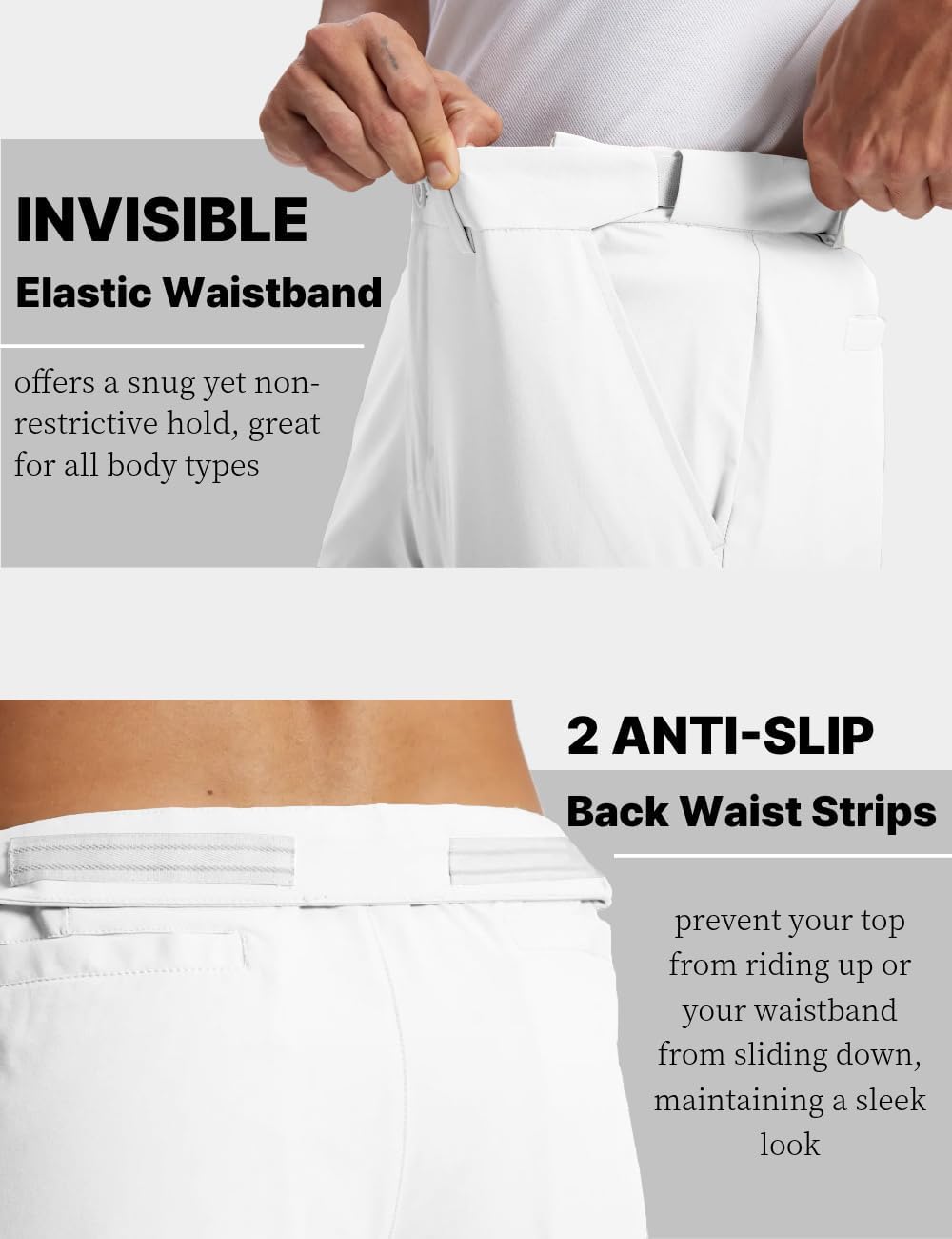 Mens Golf Pants Lightweight Quick Dry Anti-Slip Work Dress Pants 30"/32"/34" Stretch Casual Slacks with 4 Pockets - Image 3