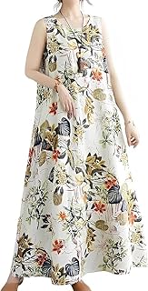 [ドアーズ] ワンピース 花柄 マキシ 丈 長め ロング ノースリーブ aライン フレア ゆったり 袖なし体型カバー ワンピ 夏