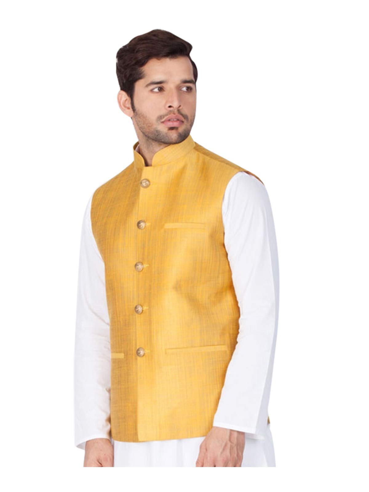 Buy Men's Indian Nehru Jacket Cotton Jodhpuri Bandhgala Sleeve Less