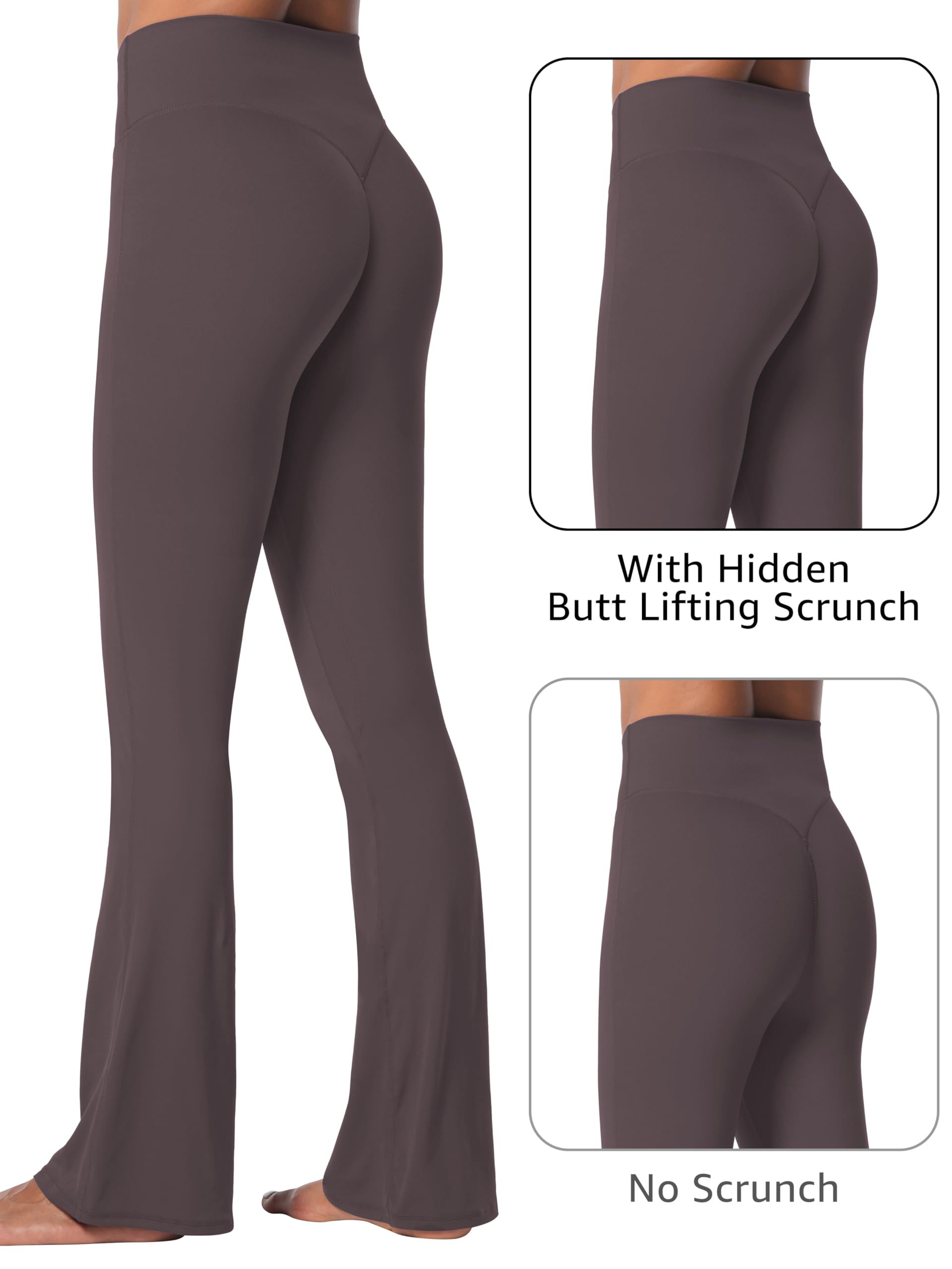 Sunzel Mini legging évasé sans couture avant pour femme, pantalon de yoga évasé invisible avec contrôle du ventre | Entrejambe de 71,1 cm, 76,2 cm, 81,3 cm ou 86,4 cm, contrôle du ventre, sans couture avant, levage des fesses
