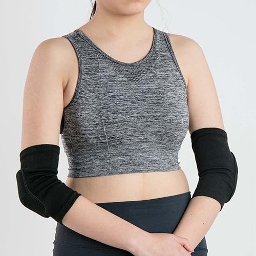 Miniatura 2 de Fendawn Strive 2 coderas elásticas de esponja para coderas, manga de codo suave y transpirable, color negro