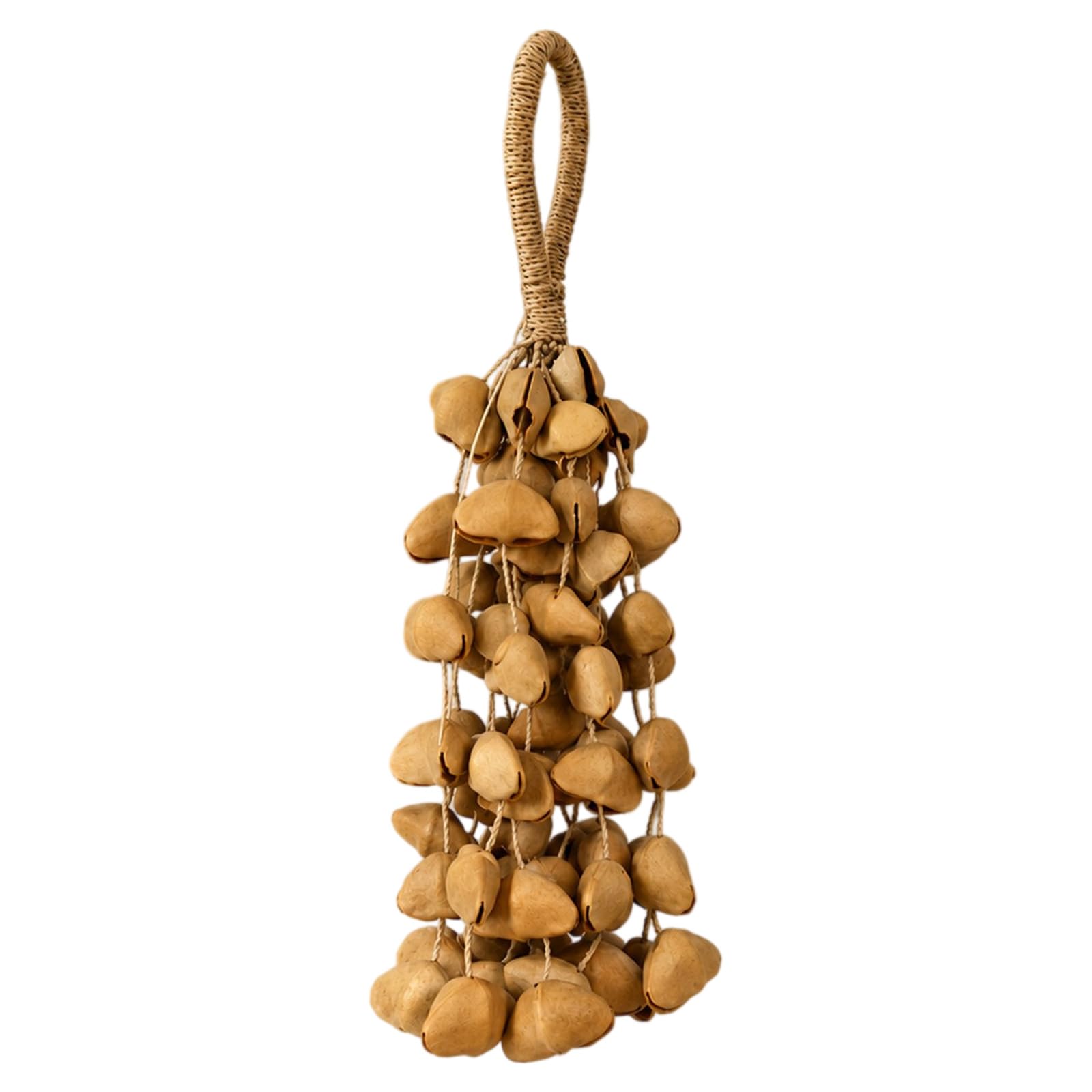 Sound Decoration Bells Natural Fruit Shell Hand Cranked Bells Percussion Shaker Outdoor Garden Chimes Spiritual Relax Percussion Instruments