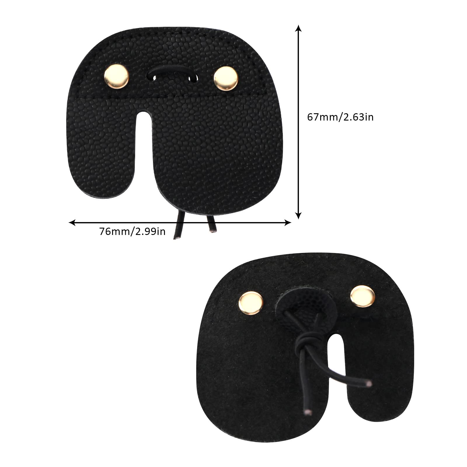 Lot de 2 protections en cuir pour tir à l'arc - Double épaisseur - Équipement d'entraînement au tir à l'arc - Noir