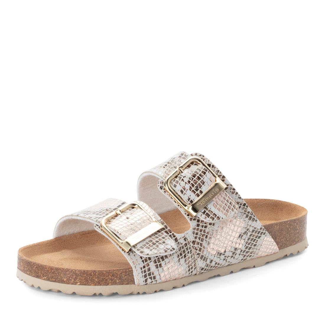 Tamaris Damen Fußbett Pantolette flach, beige, 39 EU