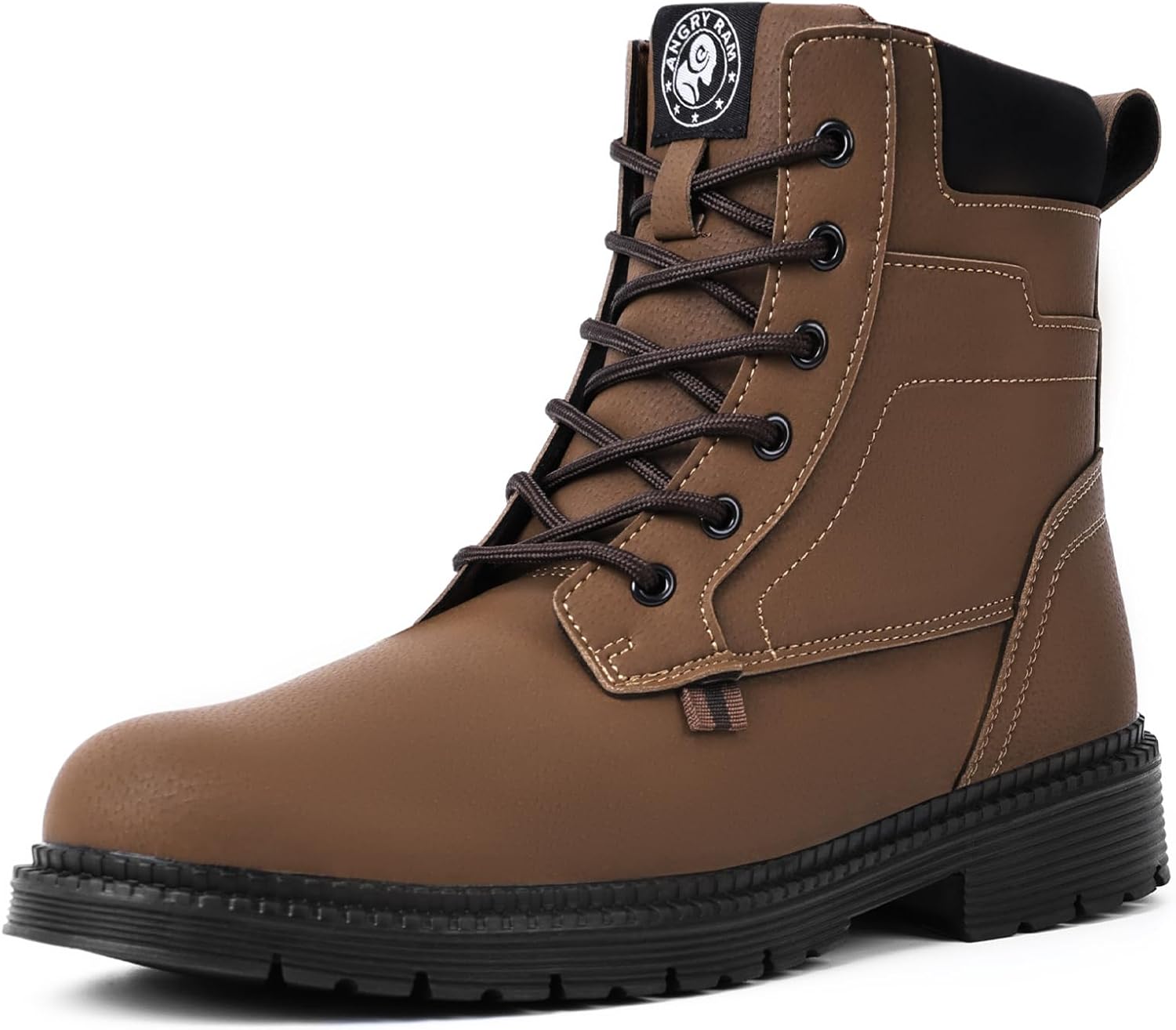 ANGRYRAM Women's Steel Toe Boots - Waterproof Comfort