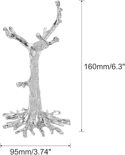 Miniatura 2 de MECCANIXITY Soporte de exhibición de bola de cristal de aleación, soporte de esfera de huevo, luz plateada, forma de árbol de lujo, tamaño grande