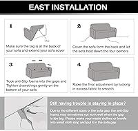 Vista 6 de HOOBUY Funda de sofá estampada, Funda elástica para sillón, funda de sofá biplaza con patrones para sillón con cojines de 2 plazas, Juego de sofá