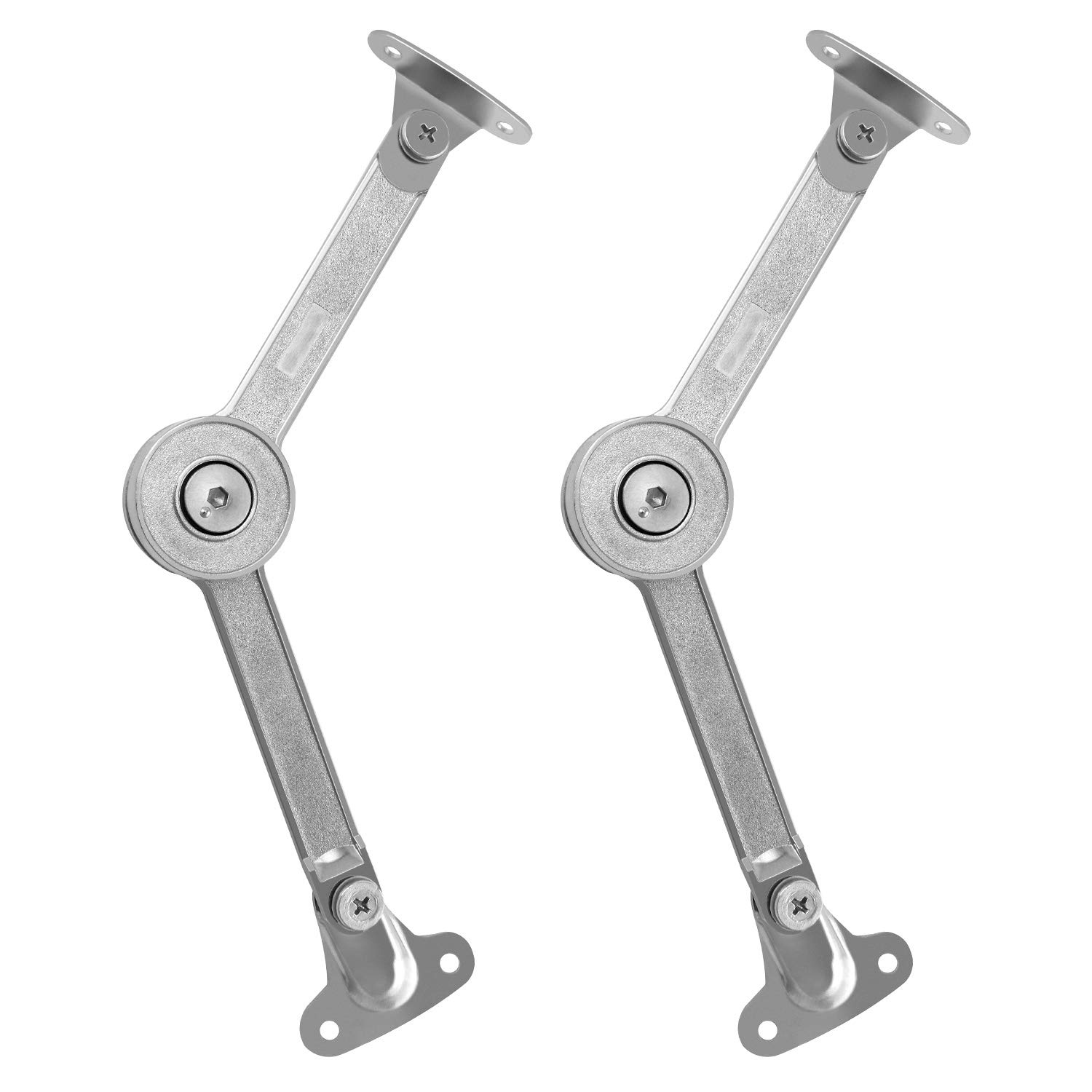 QWORK® Lid Support Hinge, Adjustable Stay Lift Up Buffer Hinge, Cabinet Lid Support Hinge Set for Kitchen Cabinet Door, Cupboard Wardrobe Doors Max Weight Support 40lb, 2 Pack
